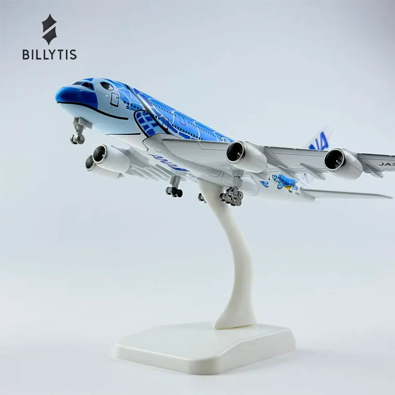 A380 The blue sea turtle aircraft model 20CM
